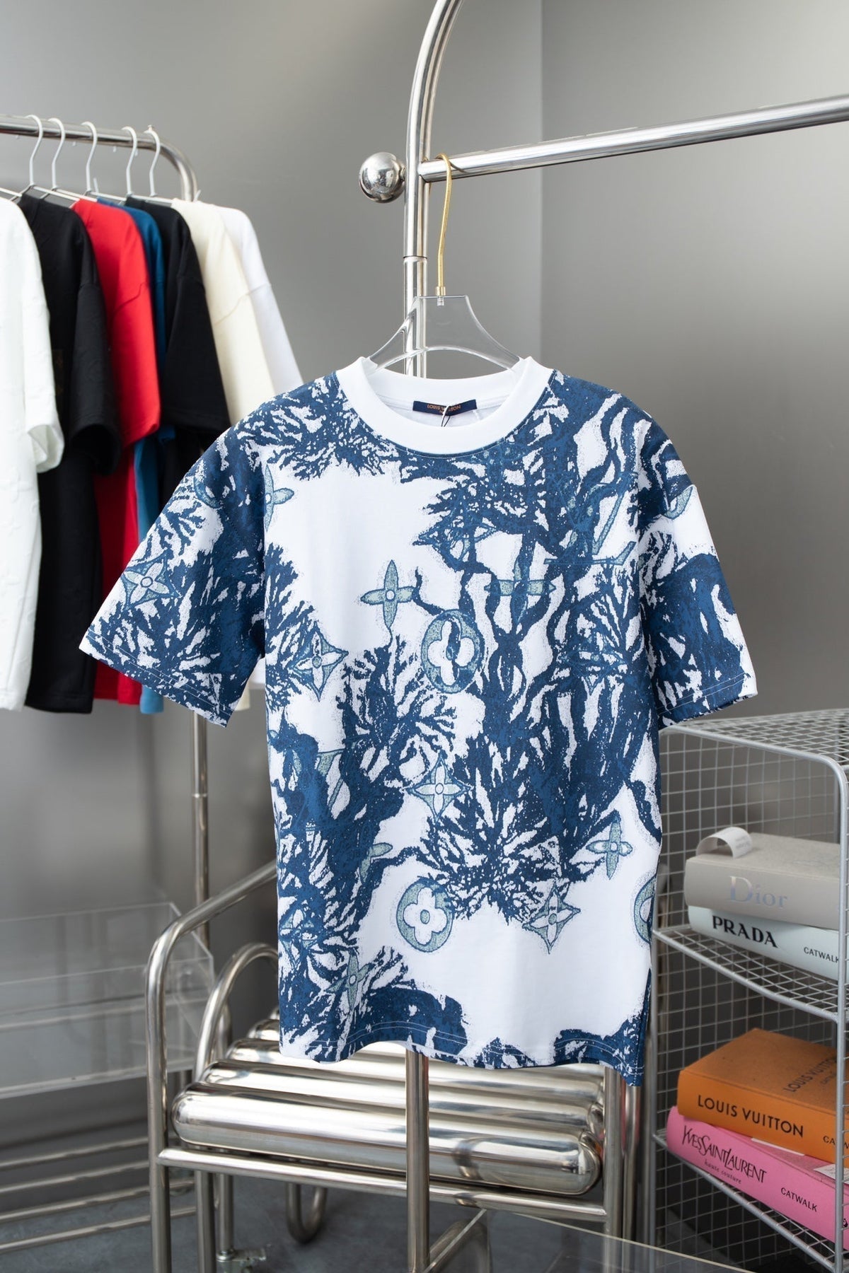 Jacquard Strickmuster T-Shirt