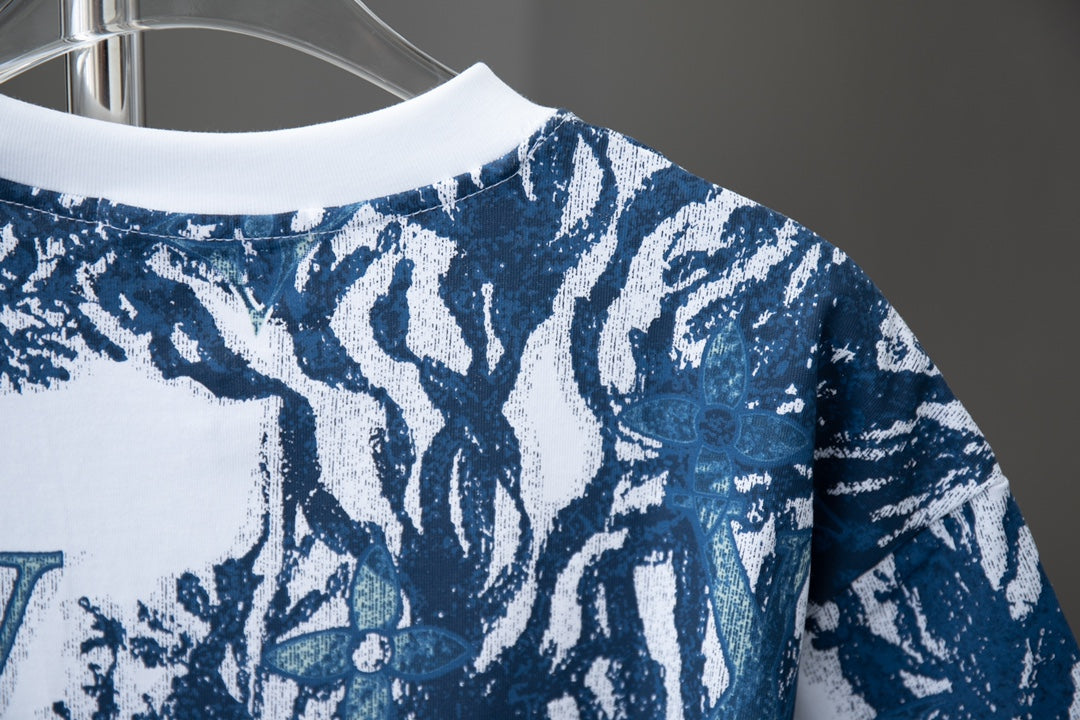 Jacquard Strickmuster T-Shirt