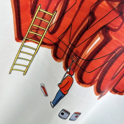T-Shirt mit Graffiti-Buchstaben-Muster