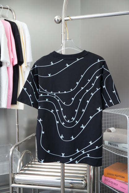 T-Shirt mit Liniendesign-Print