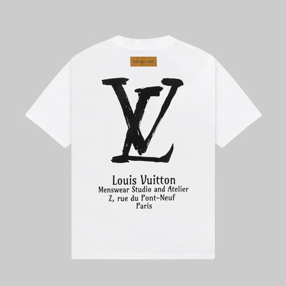 T-Shirt mit Buchstaben-Print vorne und hinten